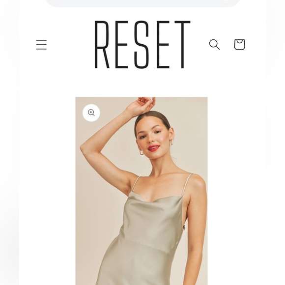 Reset By Jane Kira Cowl Neck Sleeveless Satin Slip Dress Open Back Small Wedding - Picture 6 of 14